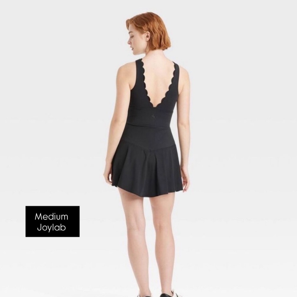 JoyLab Black Backless Scallop Dress